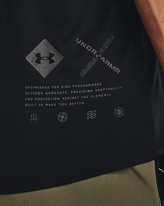 เสื้อแขนสั้น UA Terrain สำหรับผู้ชาย, Black, pdpMainDesktop image number 3